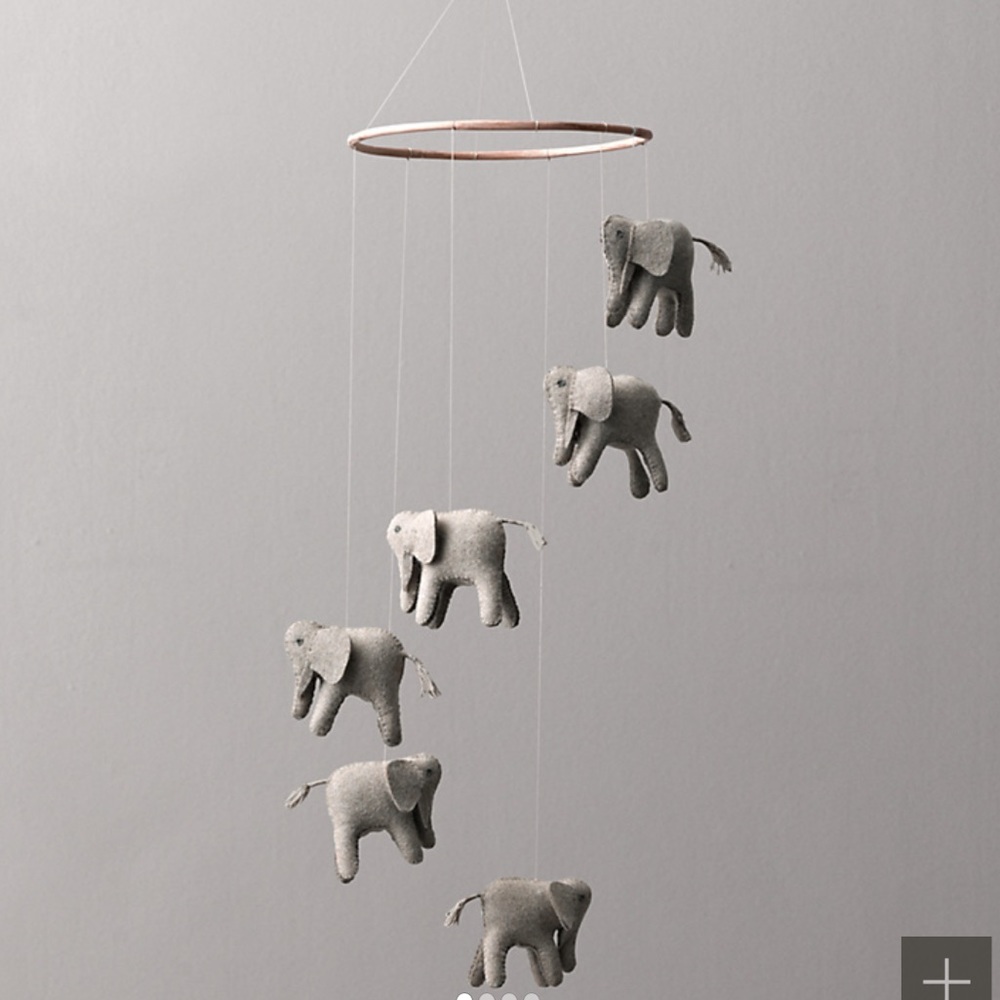 Restoration Hardware Wool Felt Elephant Mobile